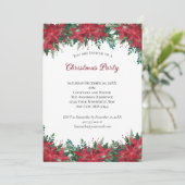 Invitation Poinsettia Red Green Fête de Noël Invit (Debout devant)