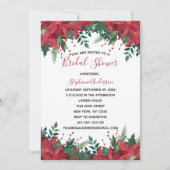 Invitation Poinsettia Red Winter Noël Fête des mariées Invi (Devant)