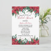 Invitation Poinsettia Red Winter Noël Fête des mariées Invi (Debout devant)