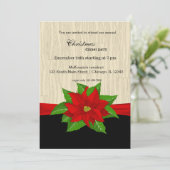 Invitation Poinsettia rouge (Debout devant)