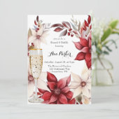 Invitation Poinsettia rouge et blanc Frisson Brunch & Bubbly (Debout devant)