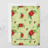 Invitation Poinsettia rouge sur vert Vintage, Brunch nuptial (Dos)
