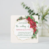 Invitation Poinsettia, sainte, pin Mariage de Noël (Debout devant)