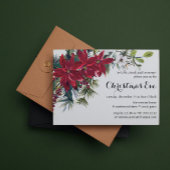 Invitation Poinsettia vacances Floral | Soirée de Noël