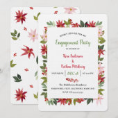 Invitation Poinsettia Watercolor (Devant / Derrière)