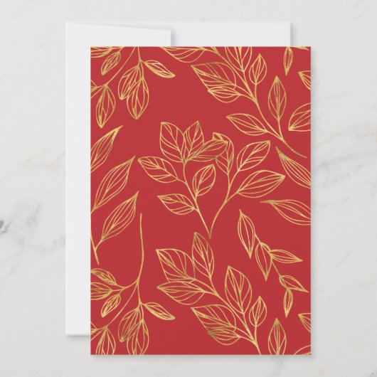 Invitation Poinsettias et Noël gris-rouge vif (Dos)