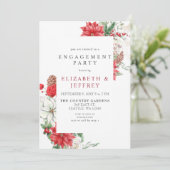 Invitation Poinsettias Holly Noël (Debout devant)