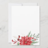 Invitation Poinsettias Holly Noël (Dos)