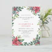Invitation Poinsettias Holly Noël (Debout devant)