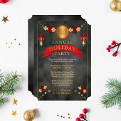 Invitation Poinsettias | Lanternes Fête d'entreprise