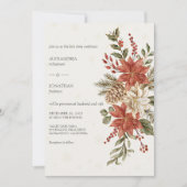 Invitation Poinsettias rouge et ivoire en neige sur Mariage i (Devant)