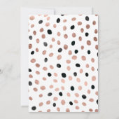 Invitation Point d'aquarelle noir or rose moderne mariage (Dos)