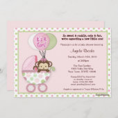 Invitation Point de polka de vert de rose d'invitation de (Devant / Derrière)