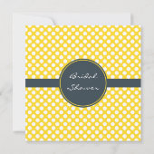 Invitation Point de polka monogramme blanc, jaune et charbon (Dos)