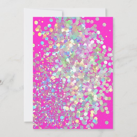 INVITATION POINT HOLOGRAPHIQUE BLANC ROSE CHAUD CLAIR (Dos)