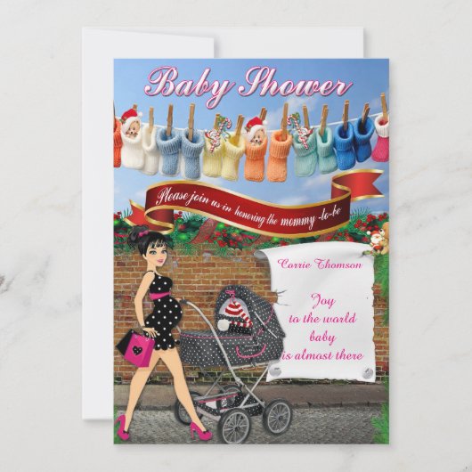 Invitation Point Polka baby shower (Devant)