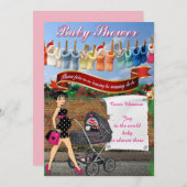 Invitation Point Polka baby shower (Devant / Derrière)