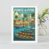 Invitation Pointe-à-Pitre – Carte vintage Guadelou (Debout devant)