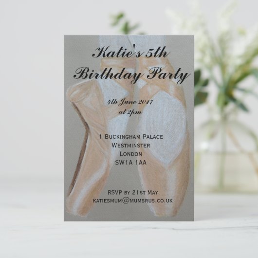 Invitation Pointe ballet chaussures de fête (Debout devant)