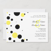 Invitation Pointe Polka noir et jaune (Devant)