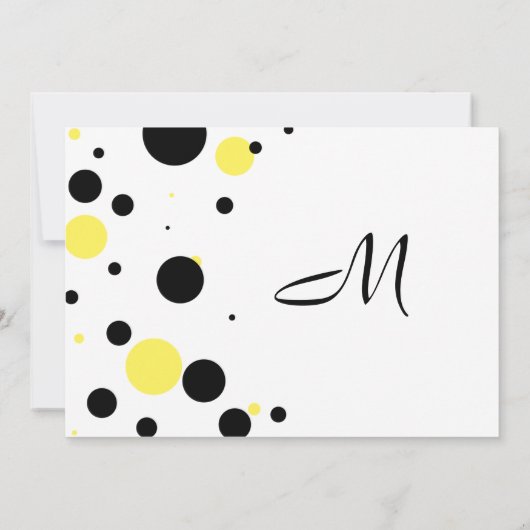Invitation Pointe Polka noir et jaune (Dos)