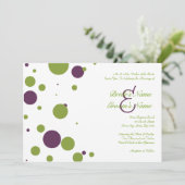 Invitation Pointe Polka verte et violette (Debout devant)