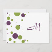 Invitation Pointe Polka verte et violette (Dos)