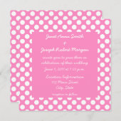 Invitation Pointe rose et blanche (Devant / Derrière)