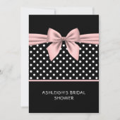 Invitation Pointe rose et noire avec Fête des mariées en arc (Devant)