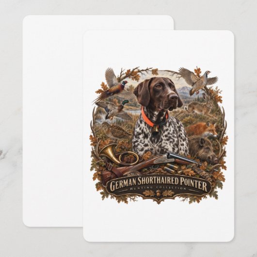 Invitation Pointer allemand - Collection de chasse (Devant / Derrière)
