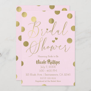 Invitation Pointes rose et or Fête des mariées de glam modern