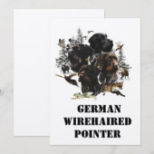 Invitation Pointeur À poils durs allemand (Devant / Derrière)
