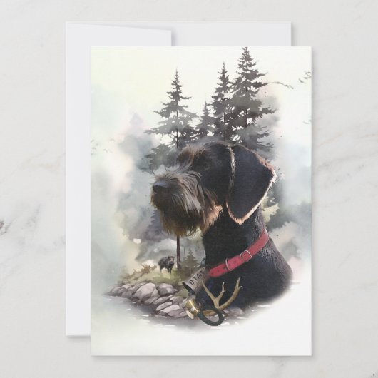 Invitation Pointeur À poils durs allemand, GWP (Devant)