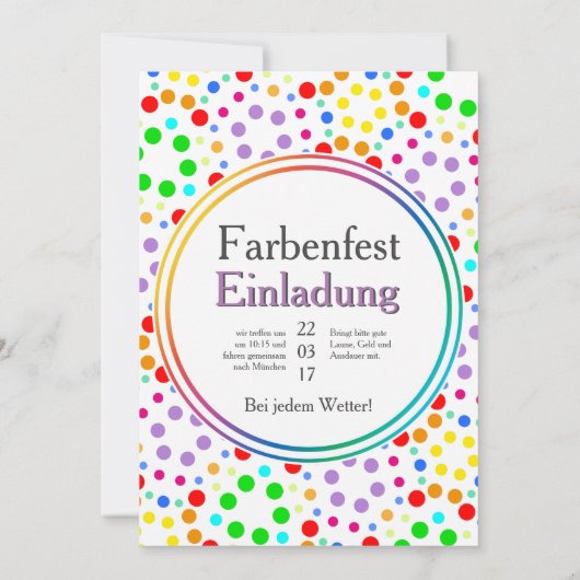 Invitation Points arc-en-ciel (Dos)