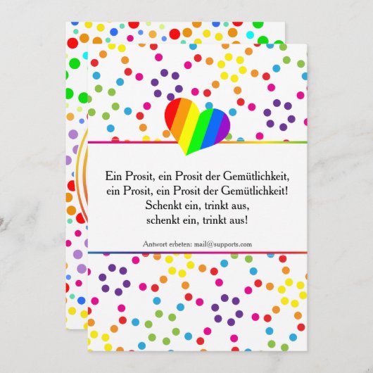 Invitation Points arc-en-ciel (Devant / Derrière)