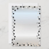 Invitation Points Argent, Verre, Ballons Sweet 16 Partie (Dos)