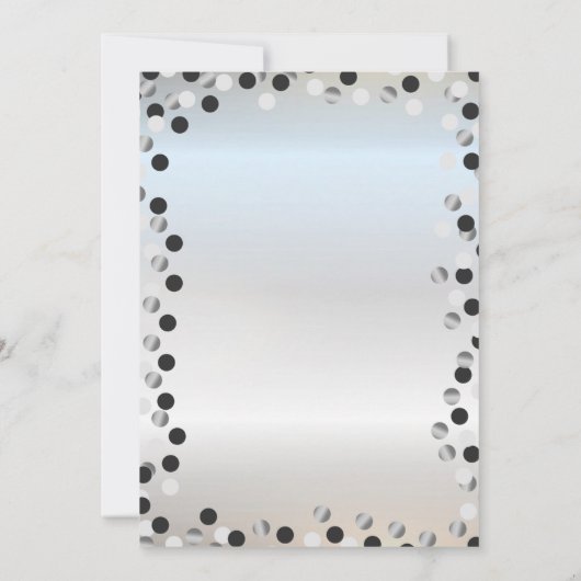 Invitation Points Argent, Verre, Ballons Sweet 16 Partie (Dos)