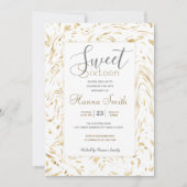 Invitation Points blancs dorés modernes Wavy Lines Design abs (Devant)