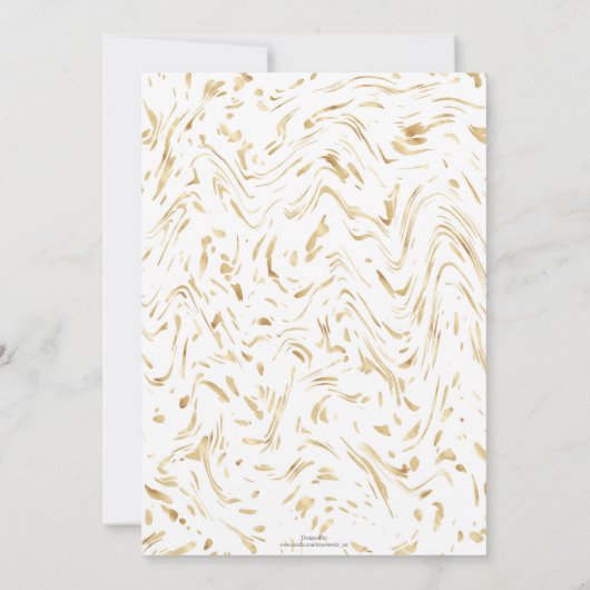Invitation Points blancs dorés modernes Wavy Lines Design abs (Dos)