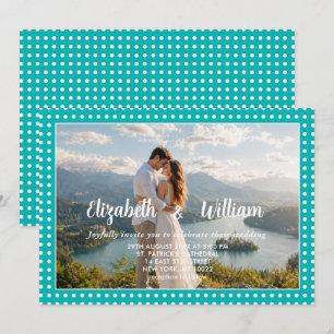Invitation Points blancs sur sarcelle – Mariage personnalisé