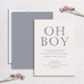 Invitation Points Bleus Garçon mignon Baby shower minimal