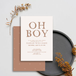 Invitation Points Brown mignons Oh Garçon Baby shower minimal