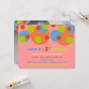 Invitation Points colorés et pétillants pour fête d'anniversa