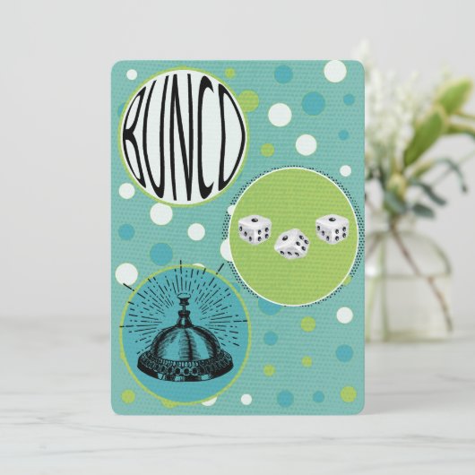 Invitation Points colorés modernes Bunco (Debout devant)