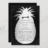 Invitation Points Confetti Argent Ananas modernes réchauffeme (Devant / Derrière)