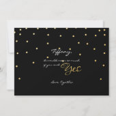 Invitation Points Confetti Black & Gold Foil BRIDESMAID (Dos)