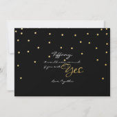 Invitation Points Confetti Black & Gold MAID OF HONOR (Dos)
