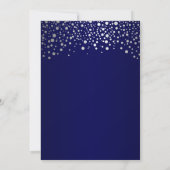Invitation Points confetti bleu marine et argent (Dos)