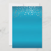 Invitation Points Confetti bleu turquoise et argent (Dos)