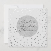 Invitation Points Confetti brillants gris clair et argenté Mo (Devant)